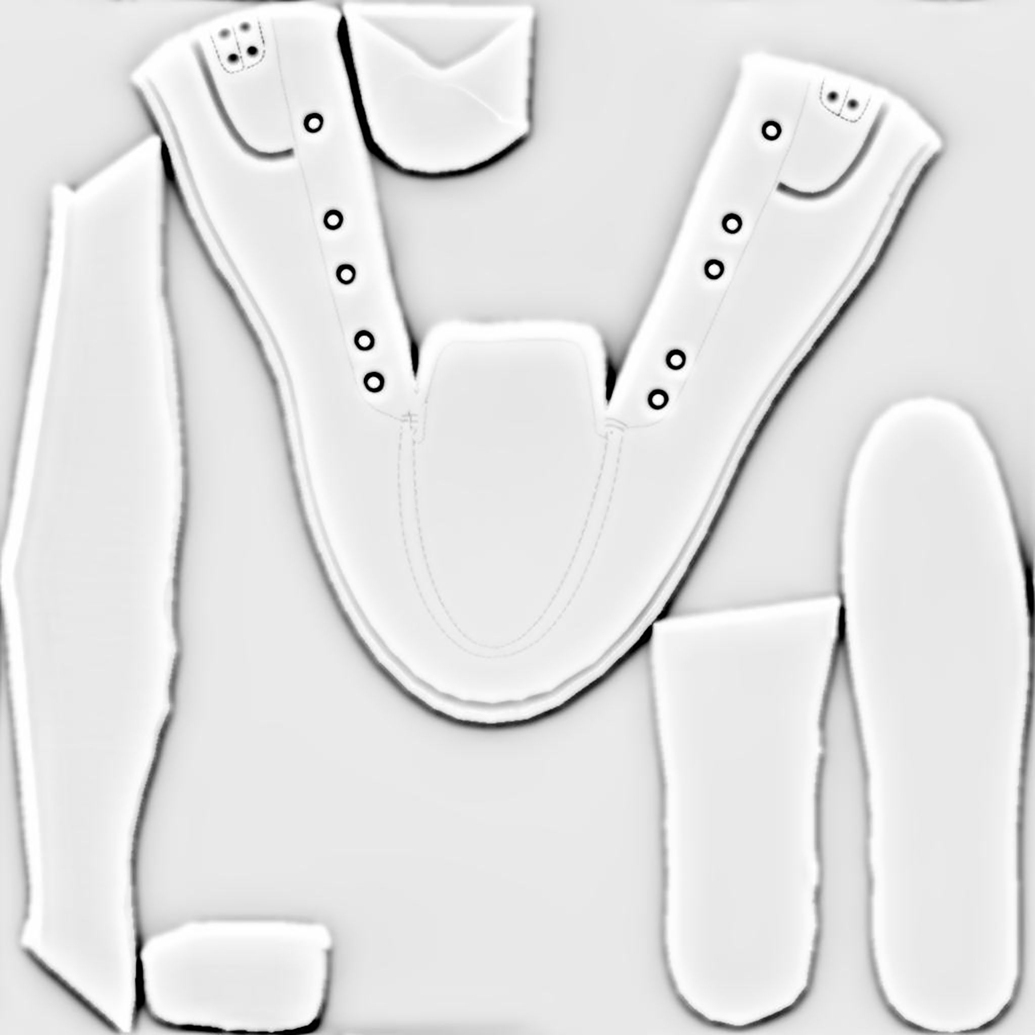 Men White Loafers Low-poly 3D model_12