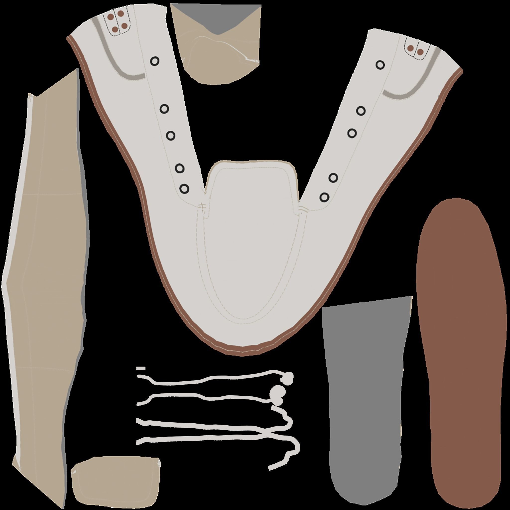 Men White Loafers Low-poly 3D model_9