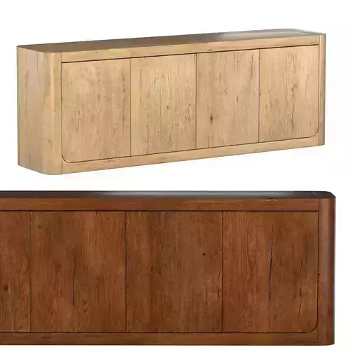 OSLO PANEL 4-DOOR MEDIA CONSOLE 3D model