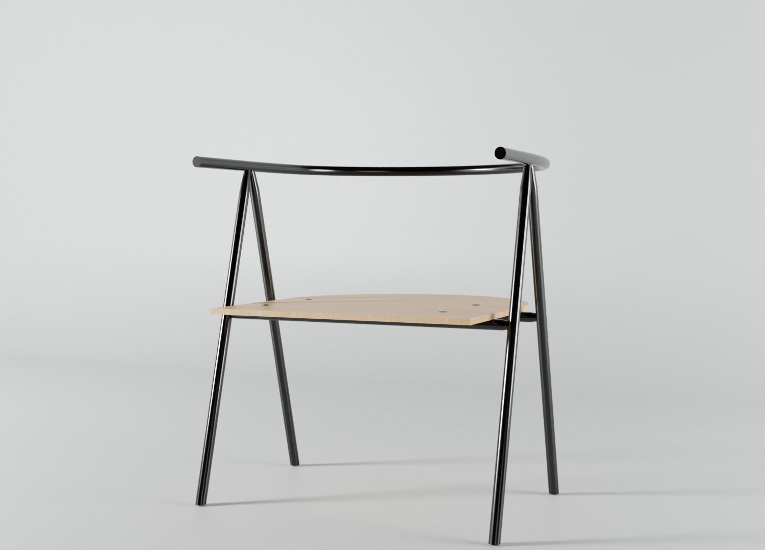 Canteen Use Unique Chair  3D model_1