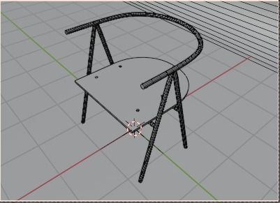 Canteen Use Unique Chair  3D model_2