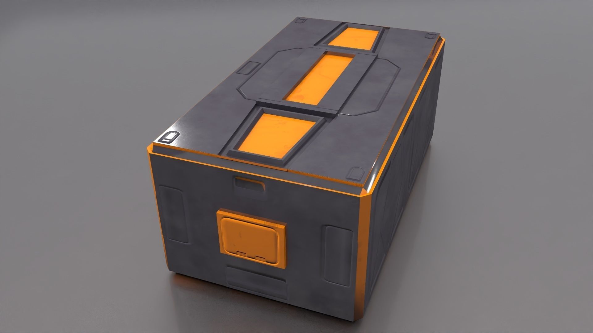 Sci Fi container box Low-poly 3D model_5