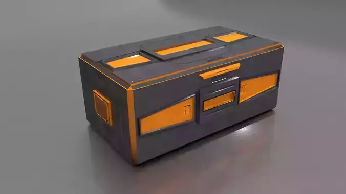 Sci Fi container box Low-poly 3D model Sci Fi container box Low-poly 3D model