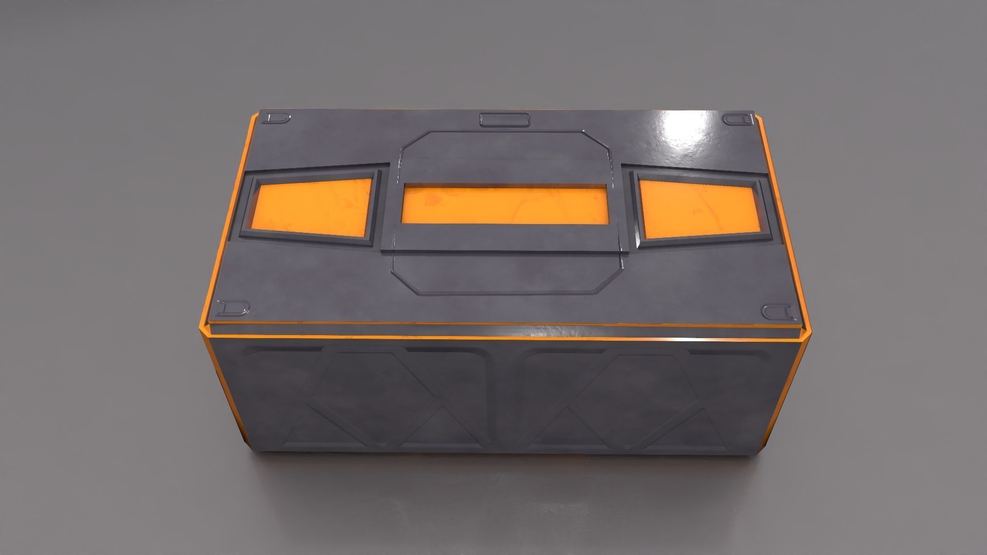 Sci Fi container box Low-poly 3D model_8