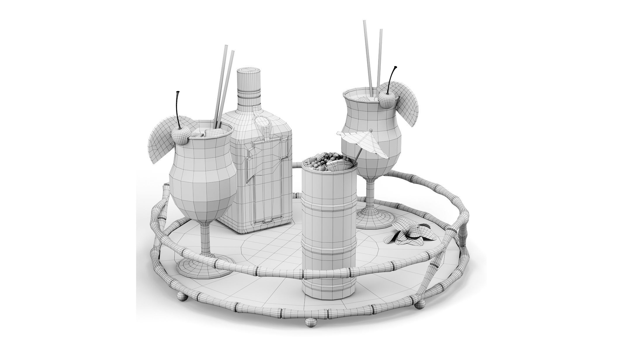 Cocktails Set cocktail tray 3D model_4