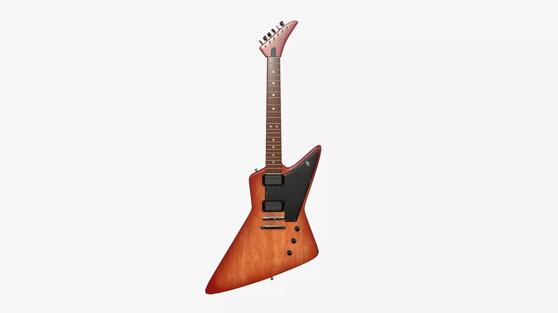 Electric Guitar F08 Red Wood - Music Instrument Design Low-poly 3D model