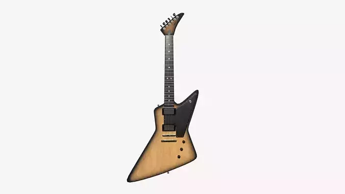 Electric Guitar F10 Wood Black - Music Instrument Design Low-poly 3D model