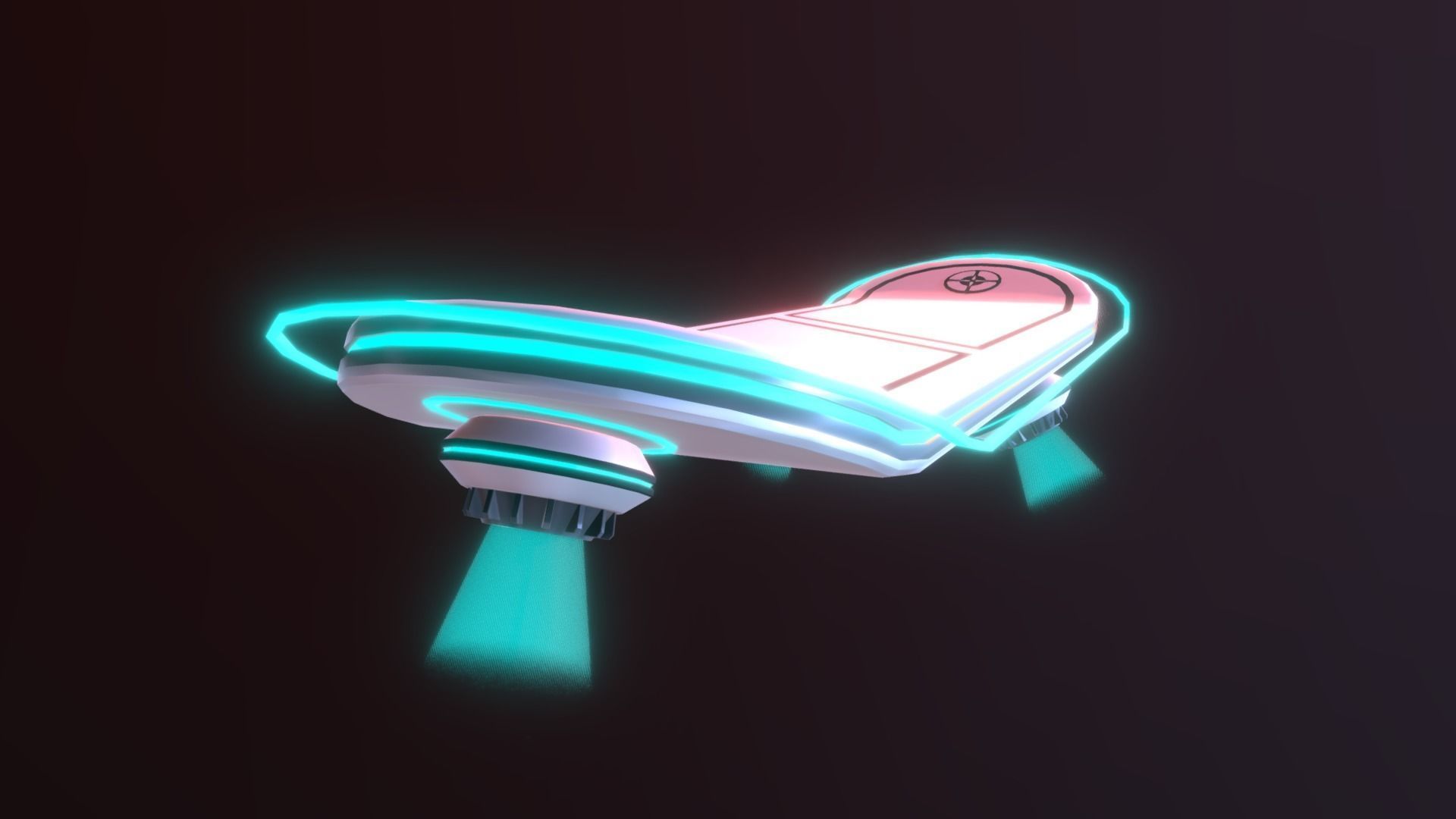 Sci-fi Hoverboard  Low-poly 3D model_11