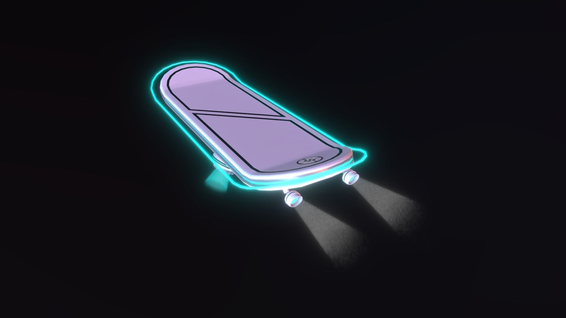 Sci-fi Hoverboard  Low-poly 3D model_5