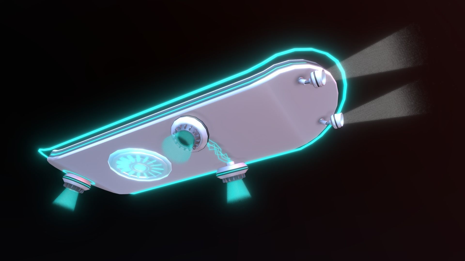 Sci-fi Hoverboard  Low-poly 3D model_8