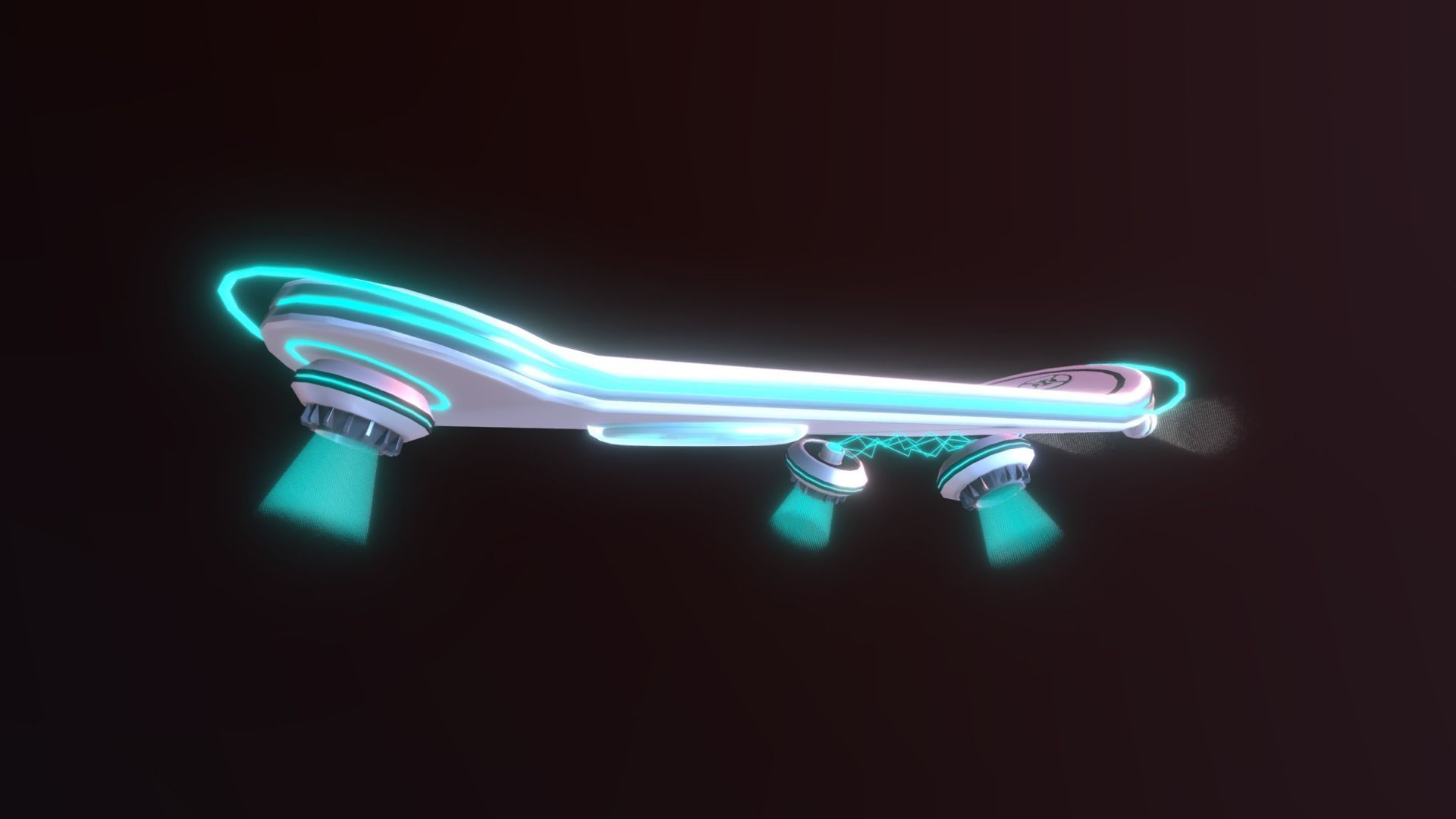 Sci-fi Hoverboard  Low-poly 3D model_2