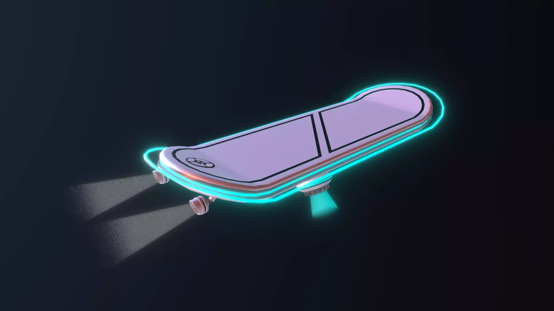 Sci-fi Hoverboard  Low-poly 3D model_0