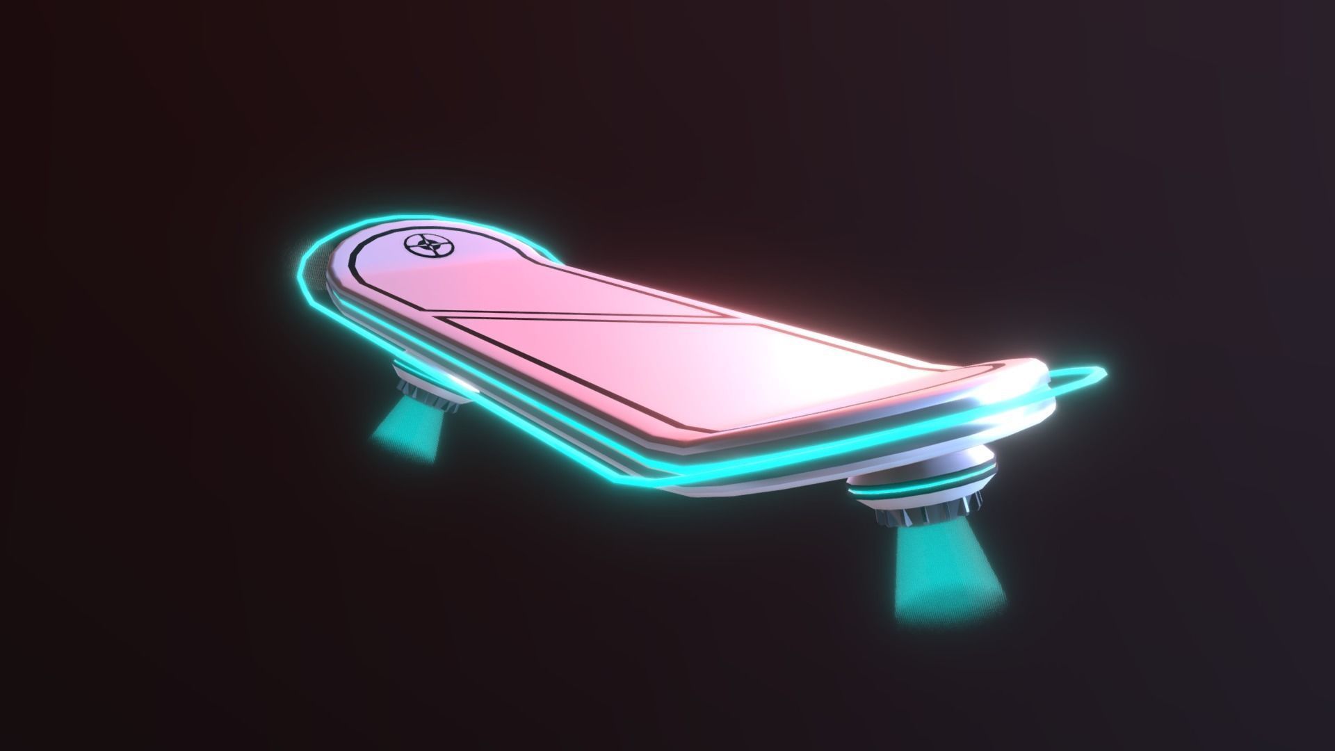 Sci-fi Hoverboard  Low-poly 3D model_7