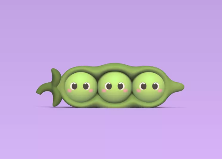 Cute Pea 3D print model_0