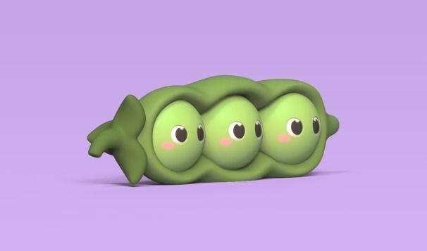 Cute Pea 3D print model_1