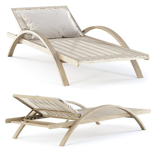 Isabel rattan sunbed IS10 by Bpoint Design 3D model