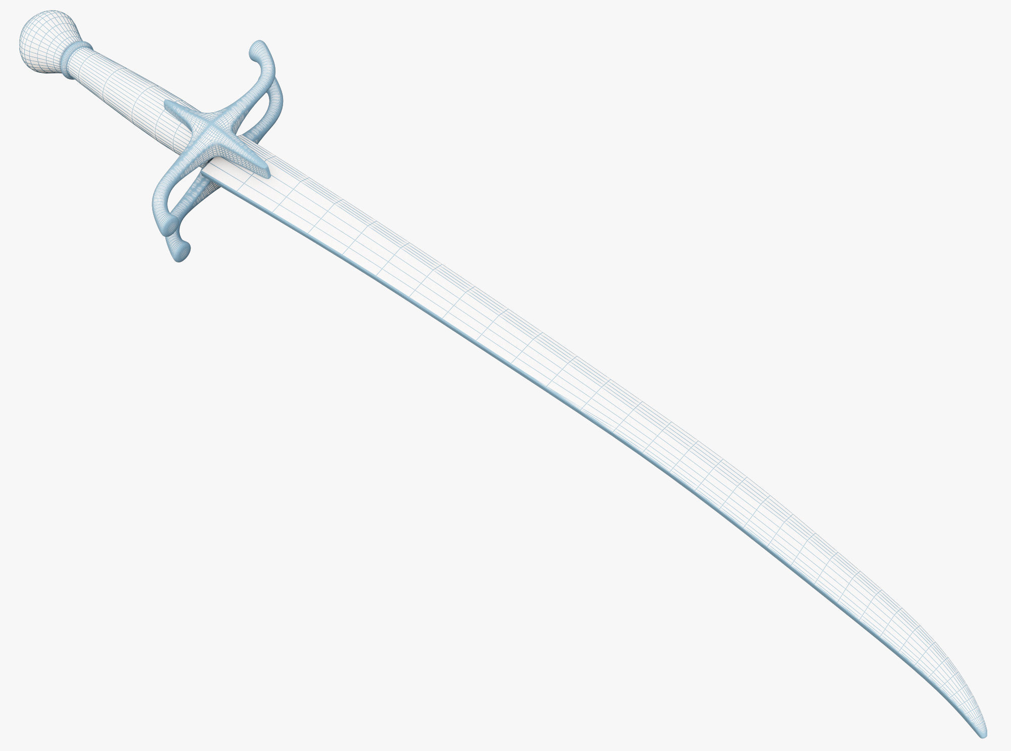 Medieval weapons Low-poly 3D model_4