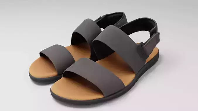 Dark brown leather sandals for men summer vacation fashion