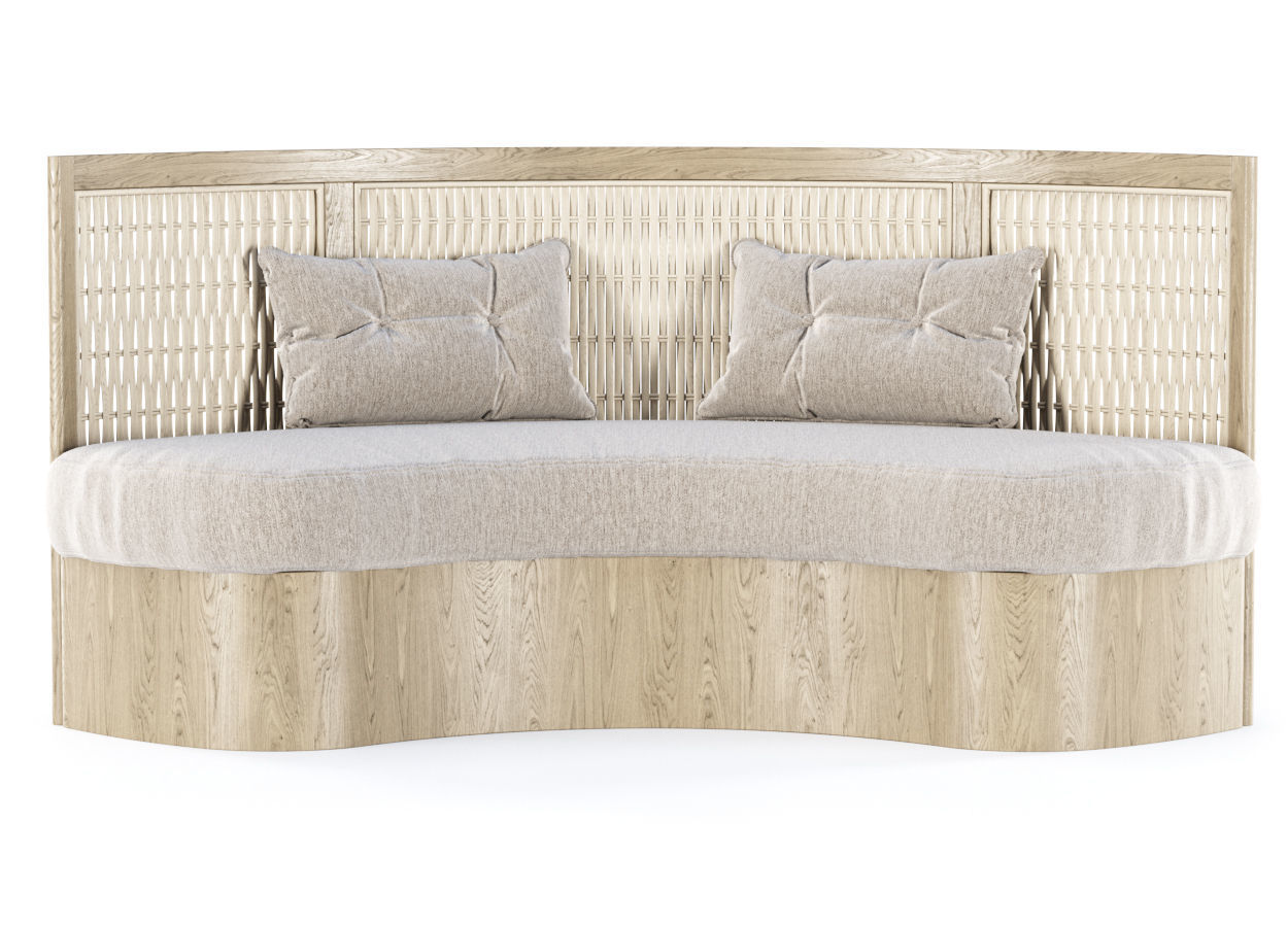 Isabel wooden rattan loveseat IS25 by Bpoint Design  3D model_3