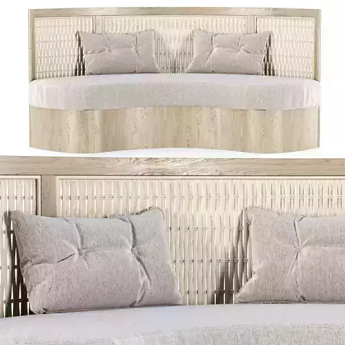 Isabel wooden rattan loveseat IS25 by Bpoint Design 