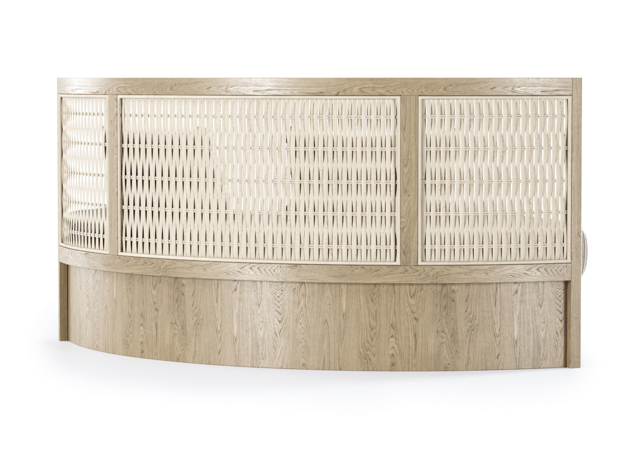 Isabel wooden rattan loveseat IS25 by Bpoint Design  3D model_4