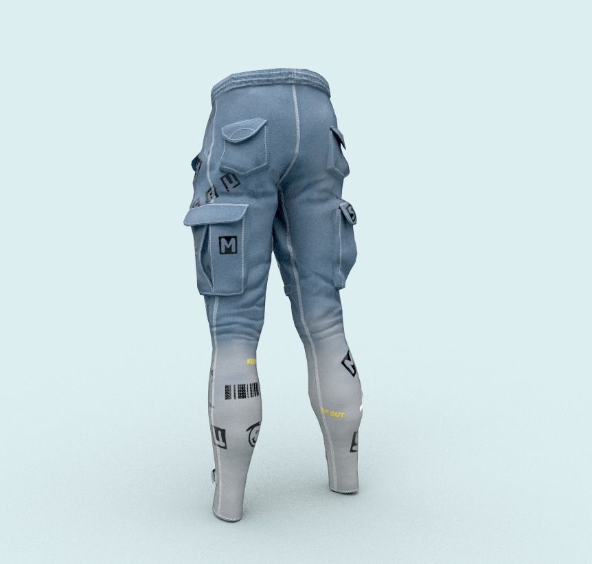 Tactical pants Low-poly 3D model_3