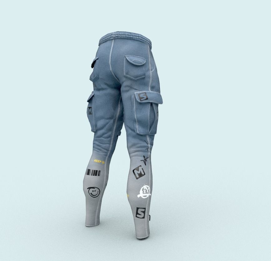 Tactical pants Low-poly 3D model_4