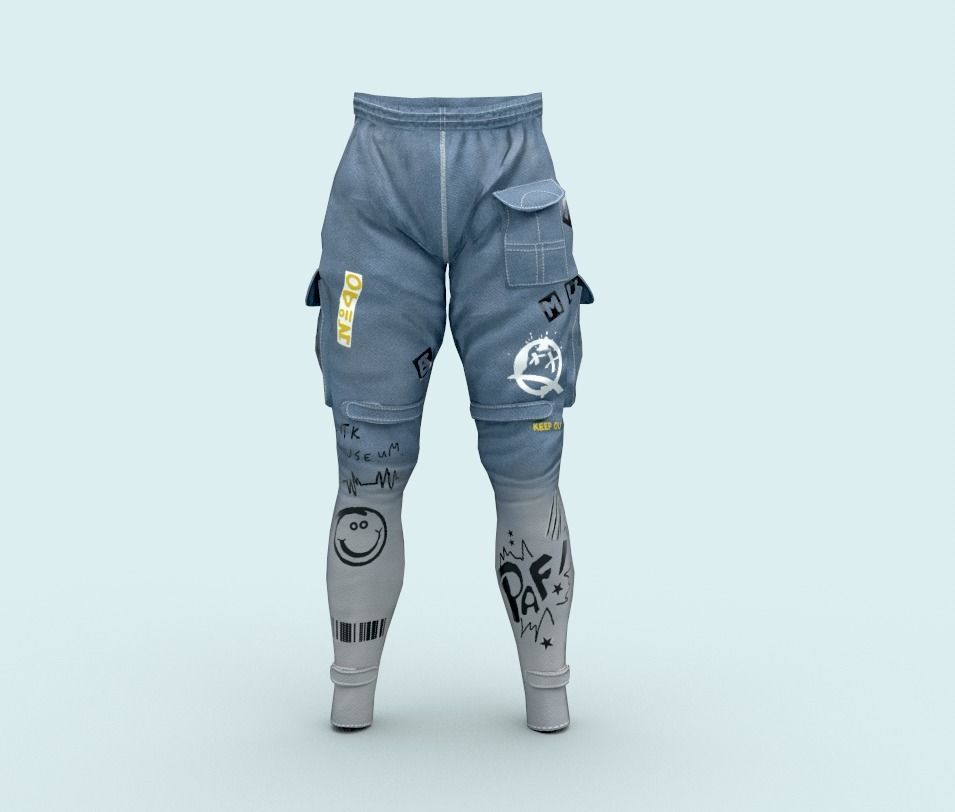 Tactical pants Low-poly 3D model_2