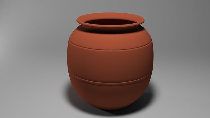 Clay Big Pot Free low-poly 3D model
