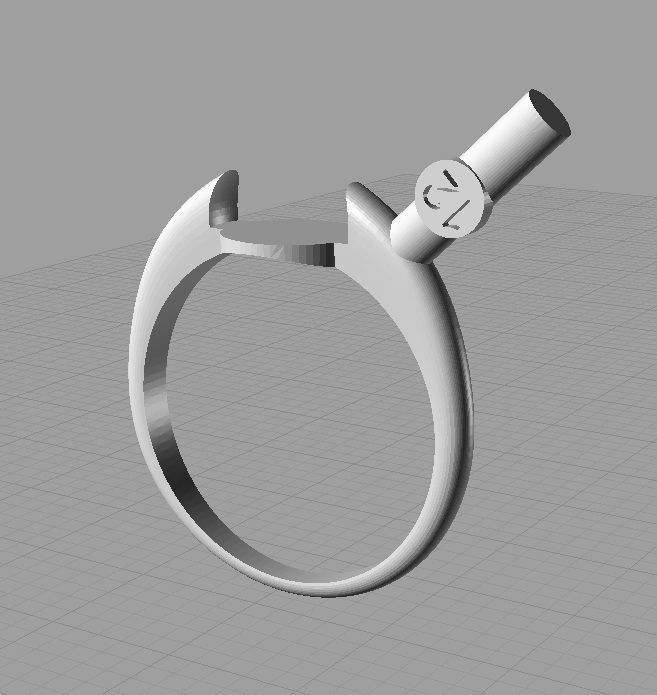 CG364 gold ring with peridot stone 3D print model_2