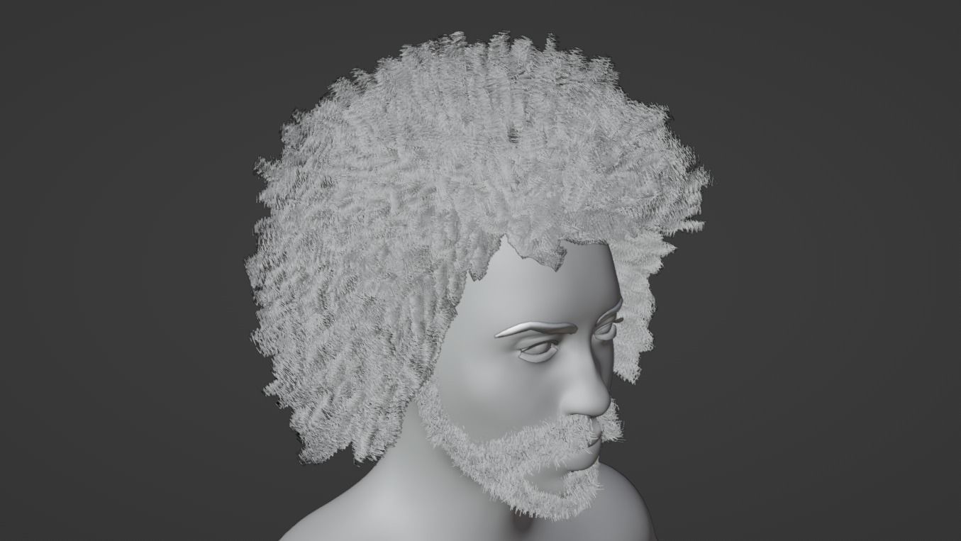 Man with afro and short beard 3D model_18
