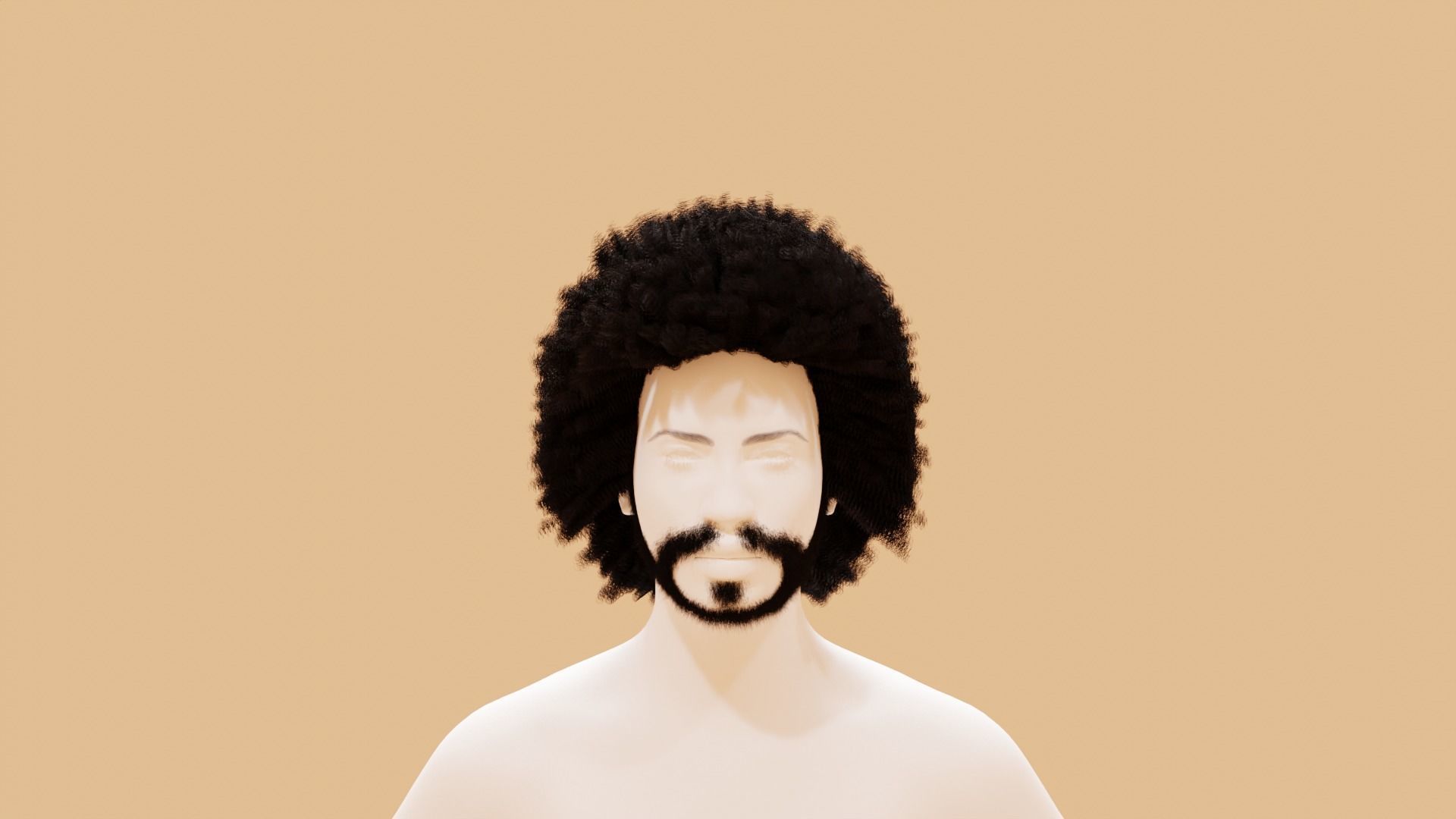 Man with afro and short beard 3D model_8