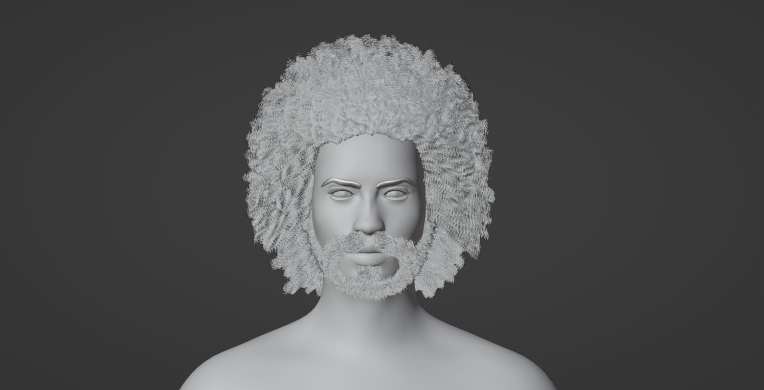 Man with afro and short beard 3D model_9