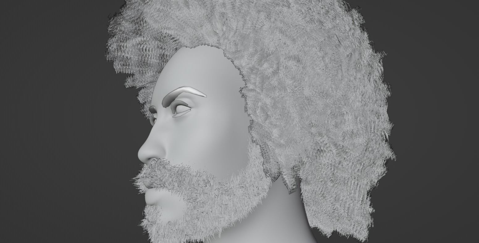 Man with afro and short beard 3D model_15