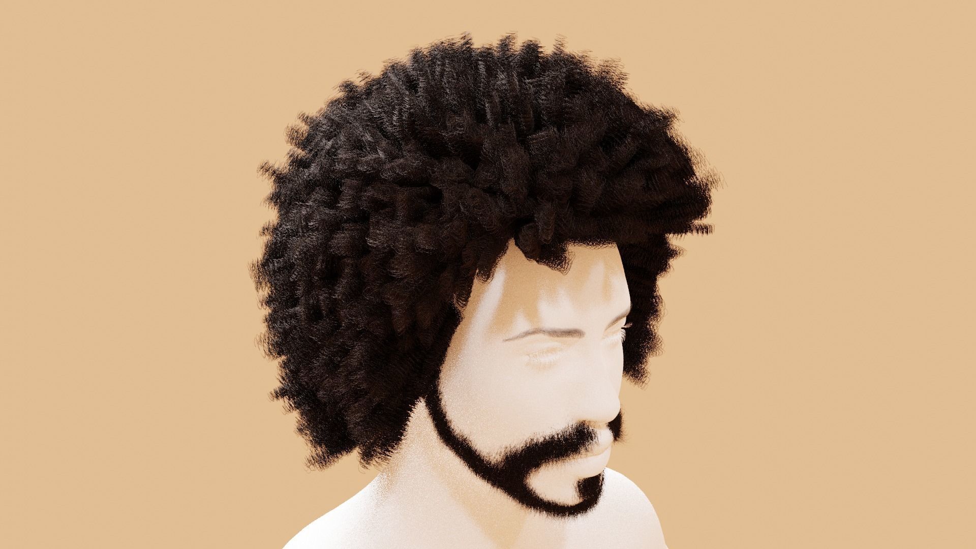 Man with afro and short beard 3D model_5