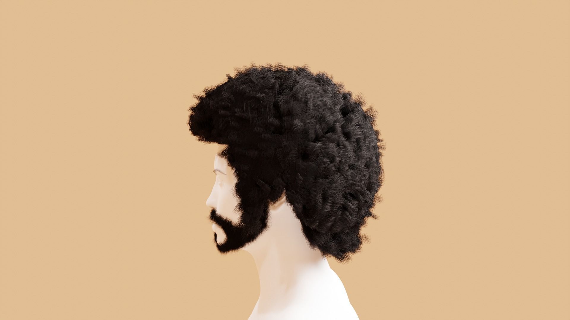 Man with afro and short beard 3D model_11