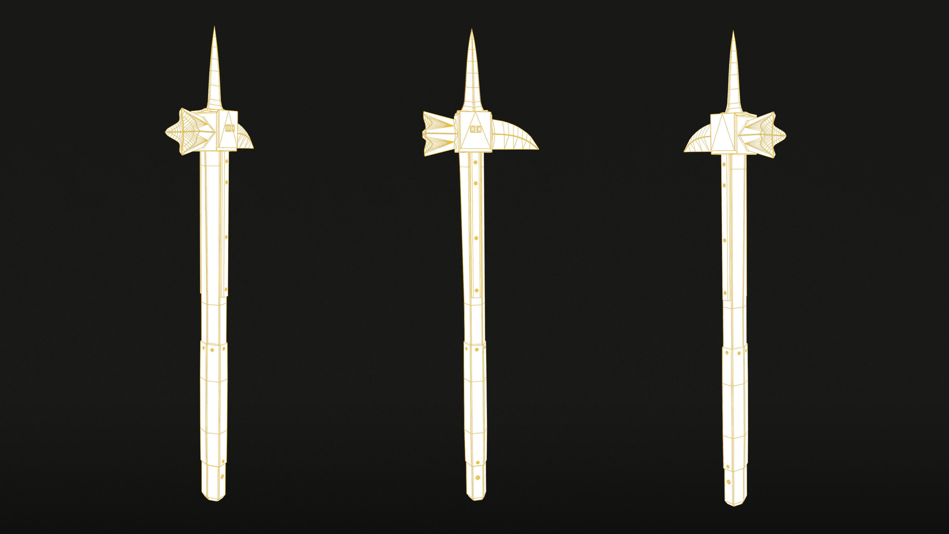 Medieval War Hammer - PBR Asset Low-poly 3D model_4