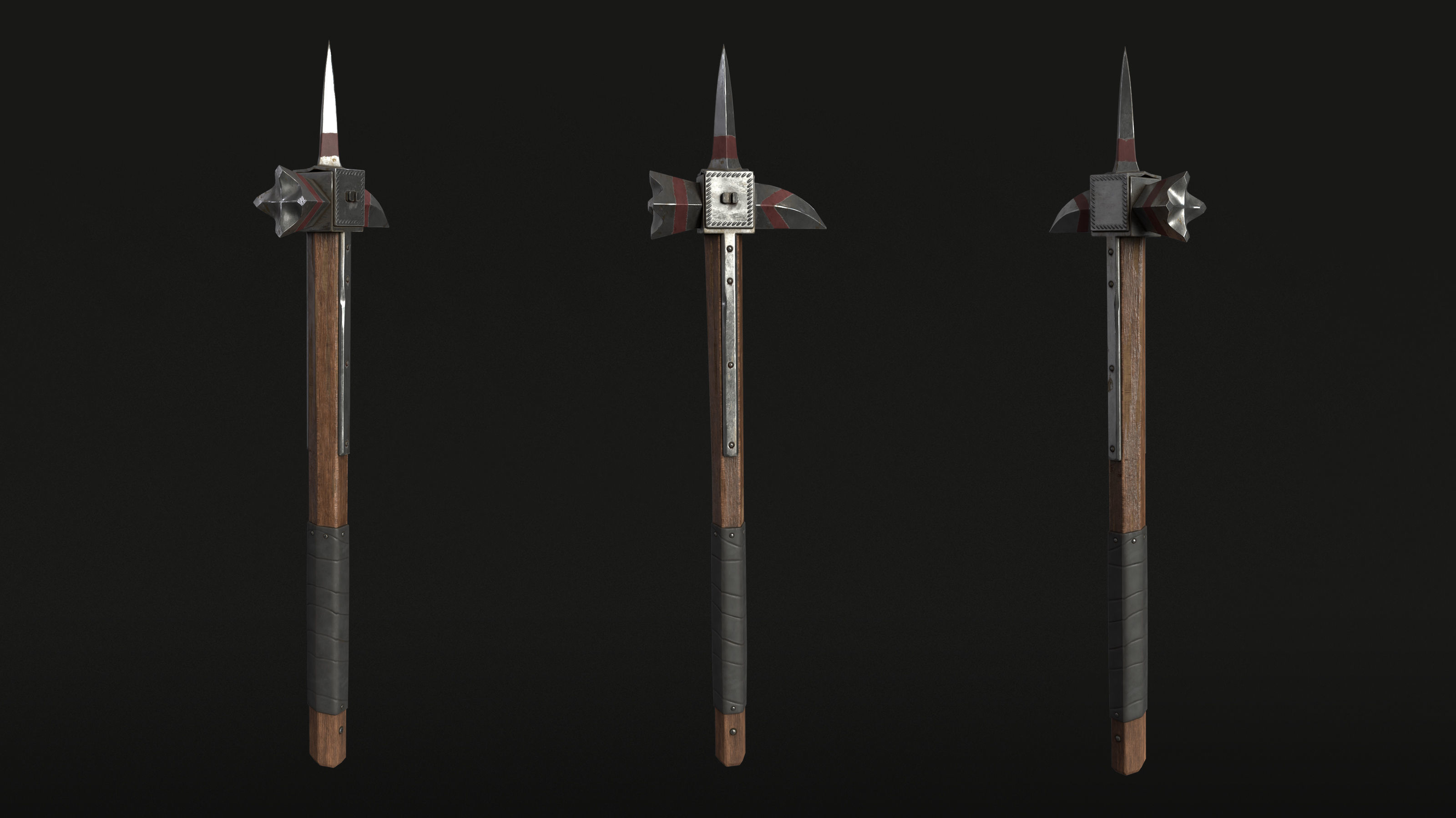 Medieval War Hammer - PBR Asset Low-poly 3D model_2