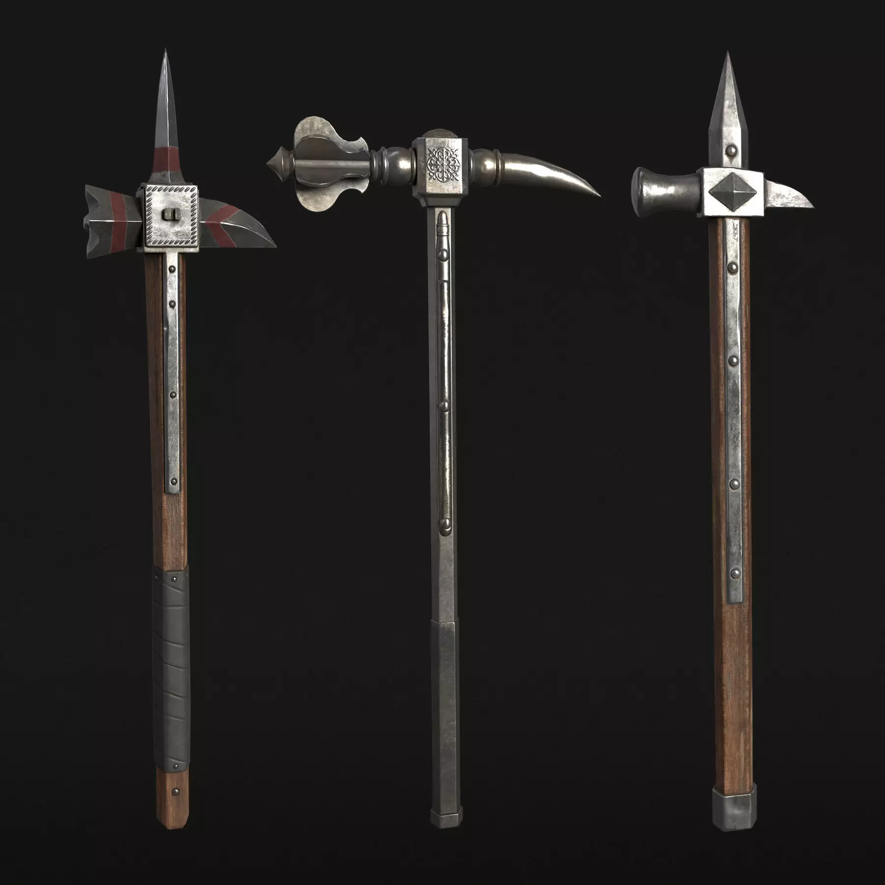 Medieval War Hammer - PBR Asset Low-poly 3D model_0