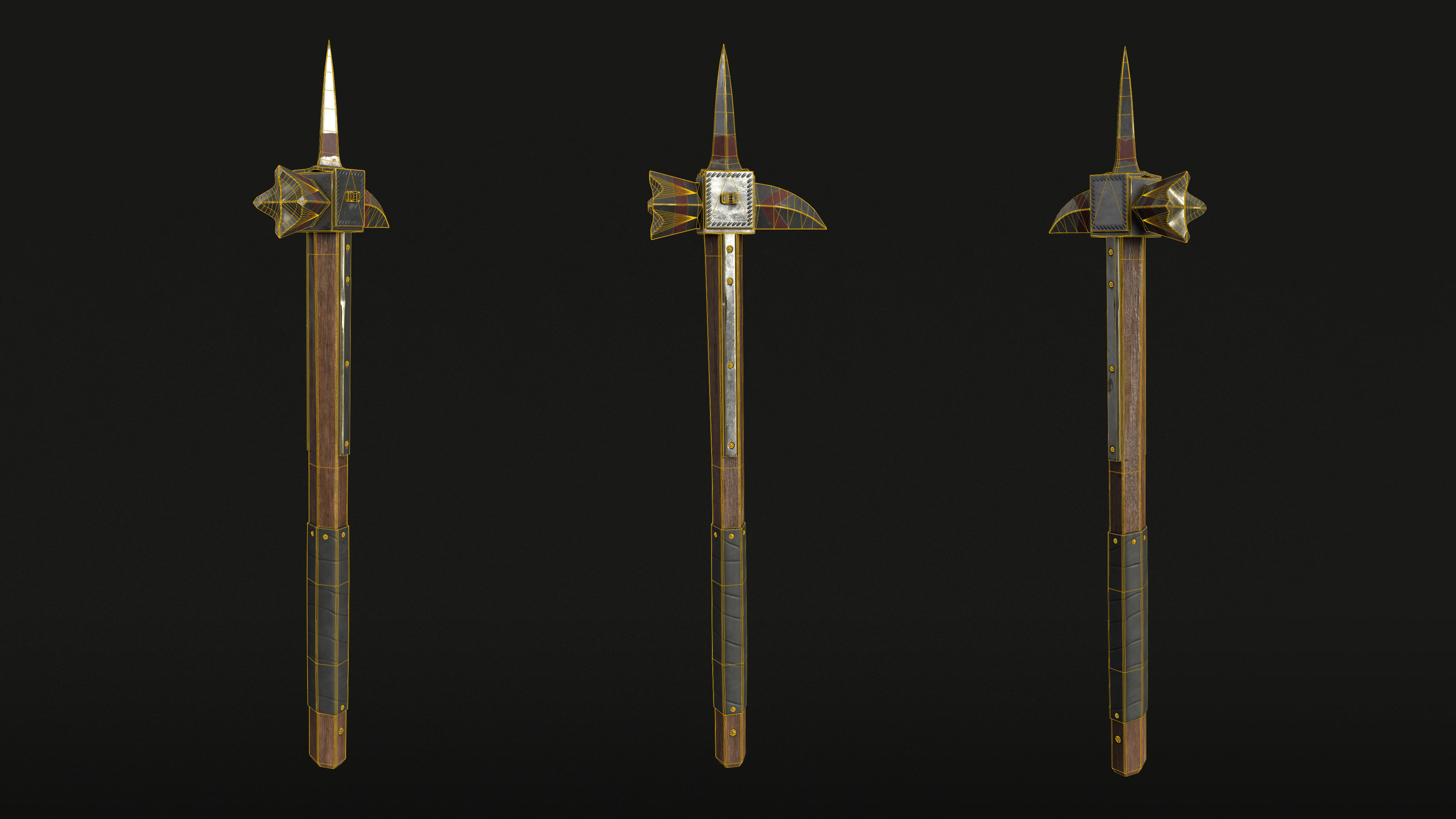 Medieval War Hammer - PBR Asset Low-poly 3D model_3