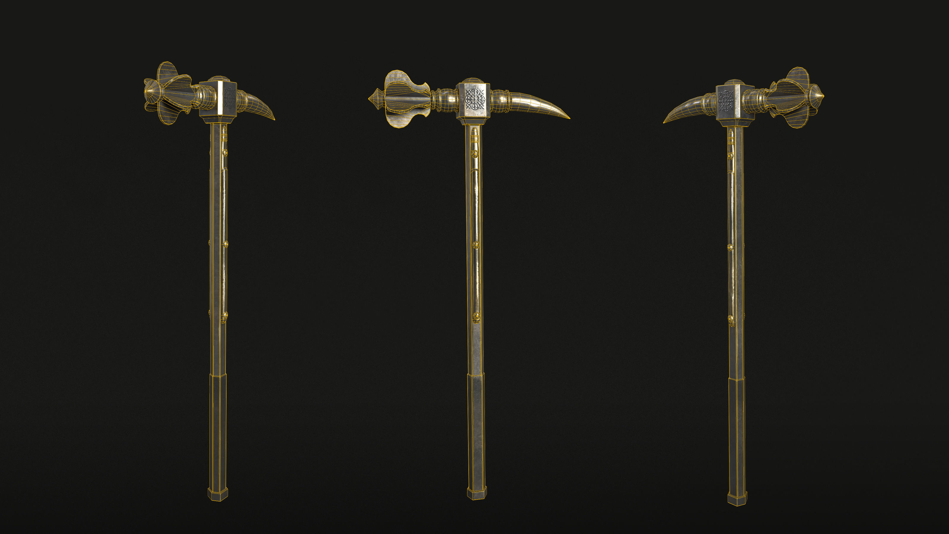 Medieval War Hammer - PBR Asset Low-poly 3D model_6