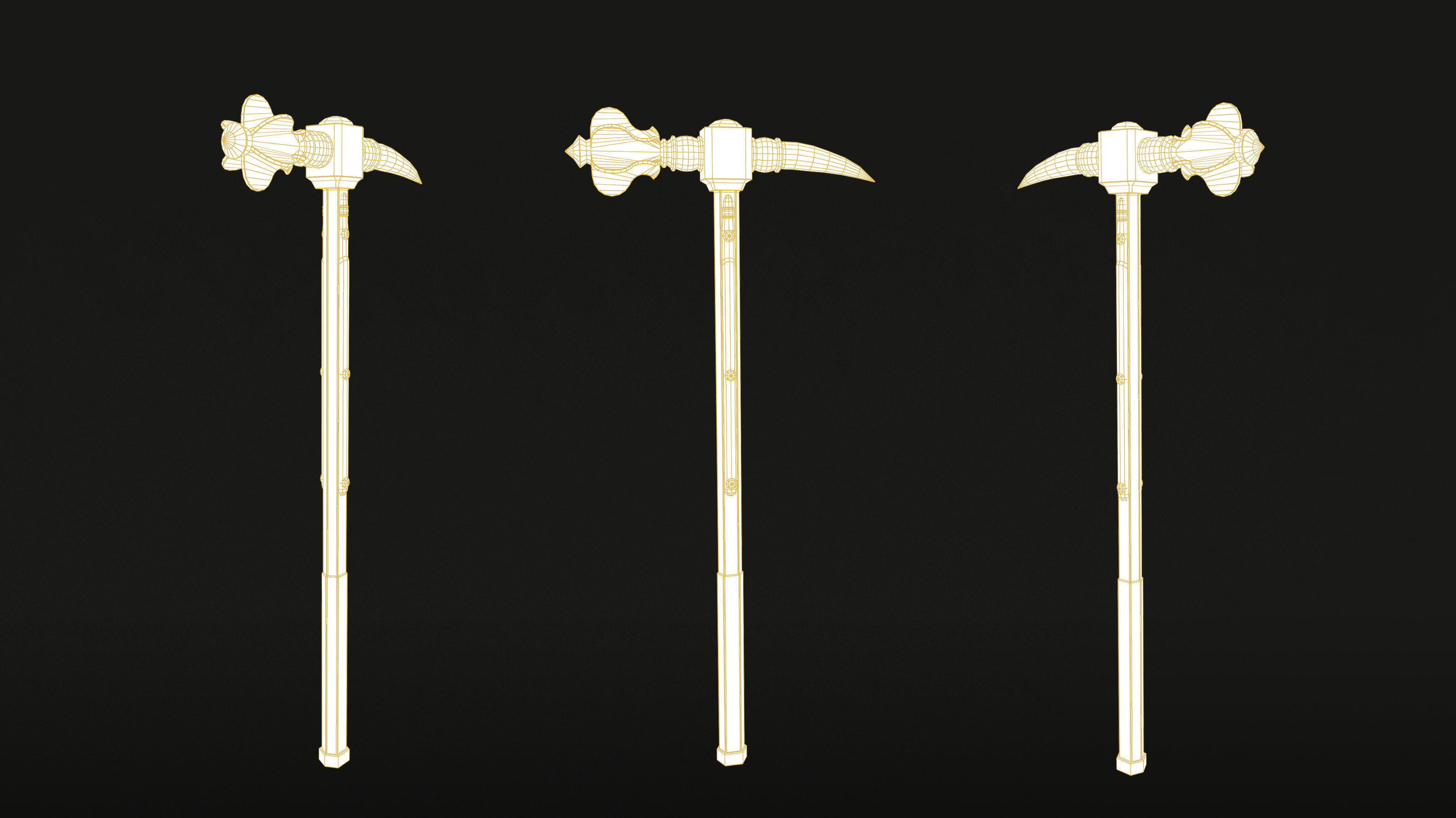 Medieval War Hammer - PBR Asset Low-poly 3D model_7