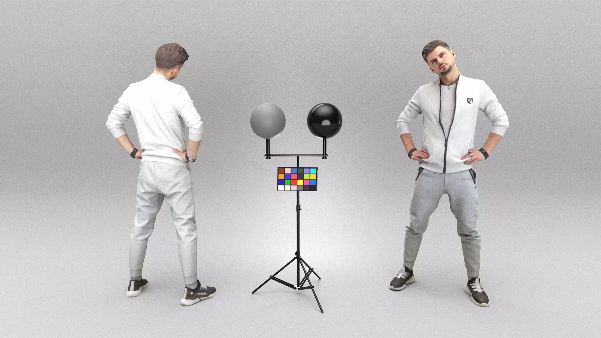 Man in tracksuit doing exercise 371 Low-poly 3D model_0