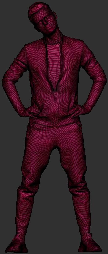 Man in tracksuit doing exercise 371 Low-poly 3D model_7