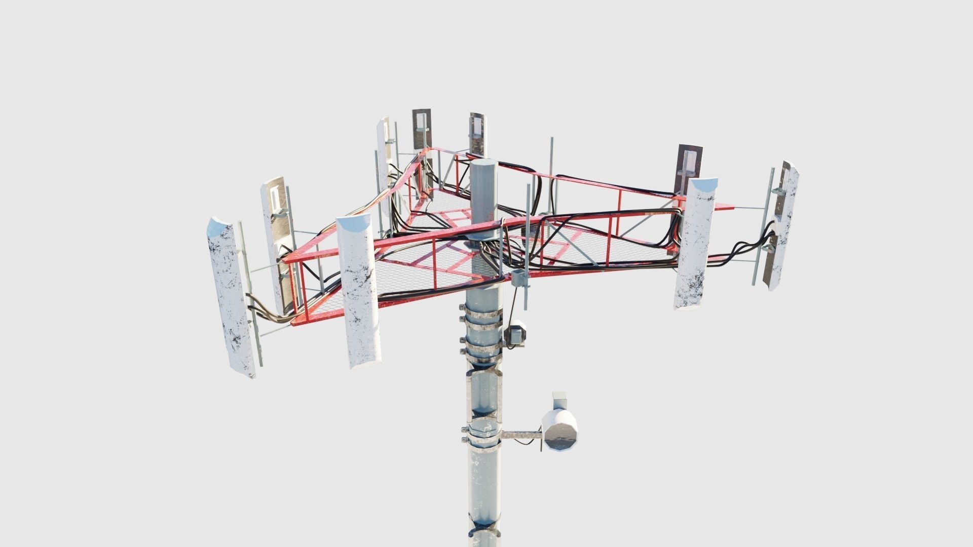 cell-phone communication tower with 4k textures Low-poly 3D model_5