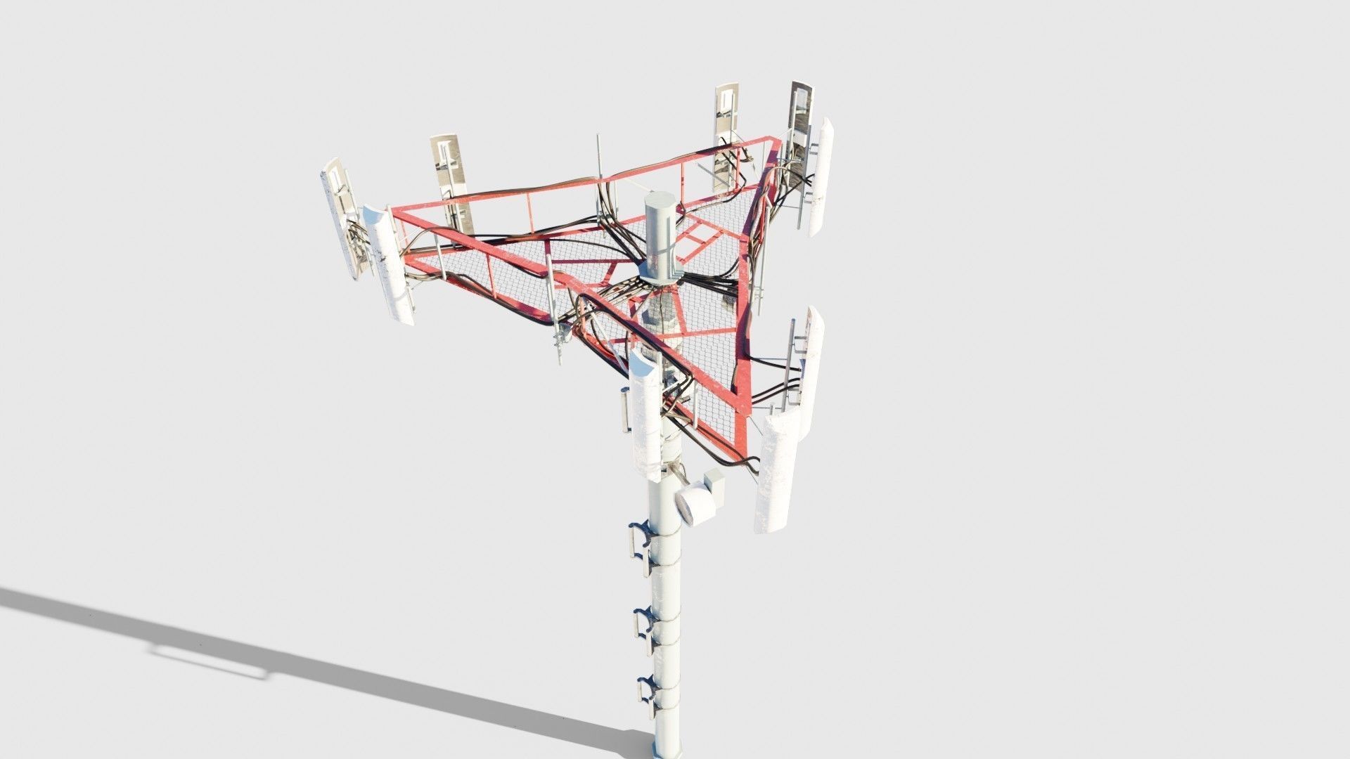 cell-phone communication tower with 4k textures Low-poly 3D model_1