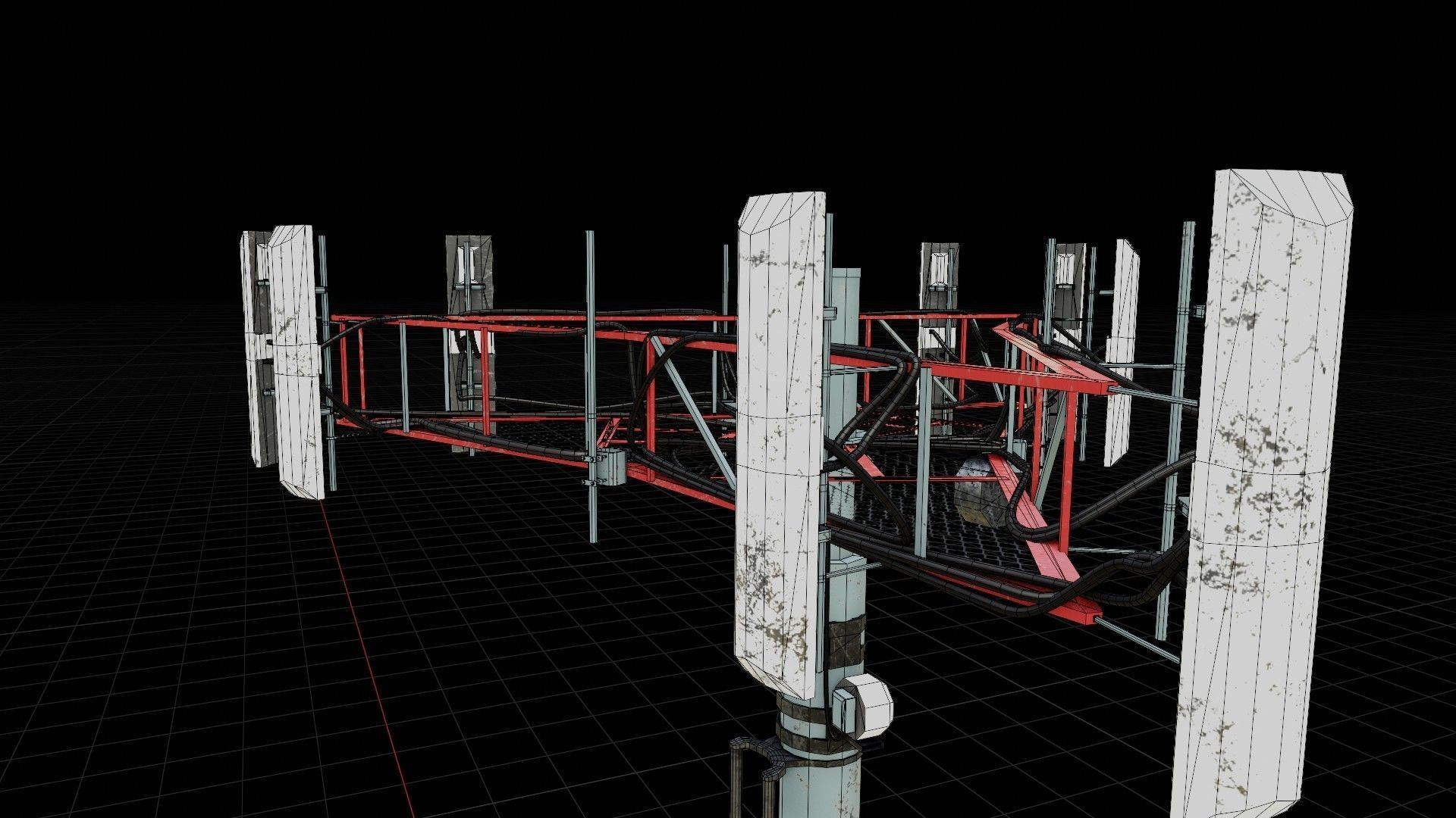 cell-phone communication tower with 4k textures Low-poly 3D model_17