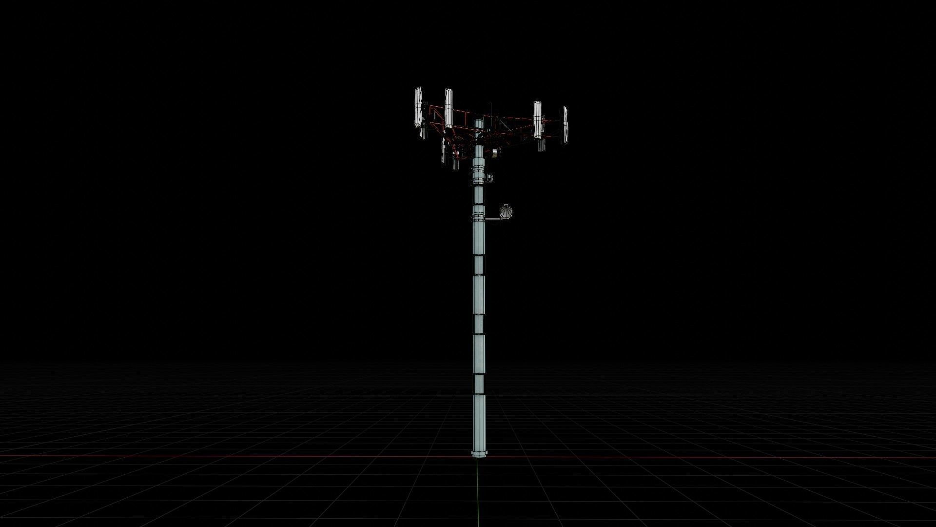 cell-phone communication tower with 4k textures Low-poly 3D model_10