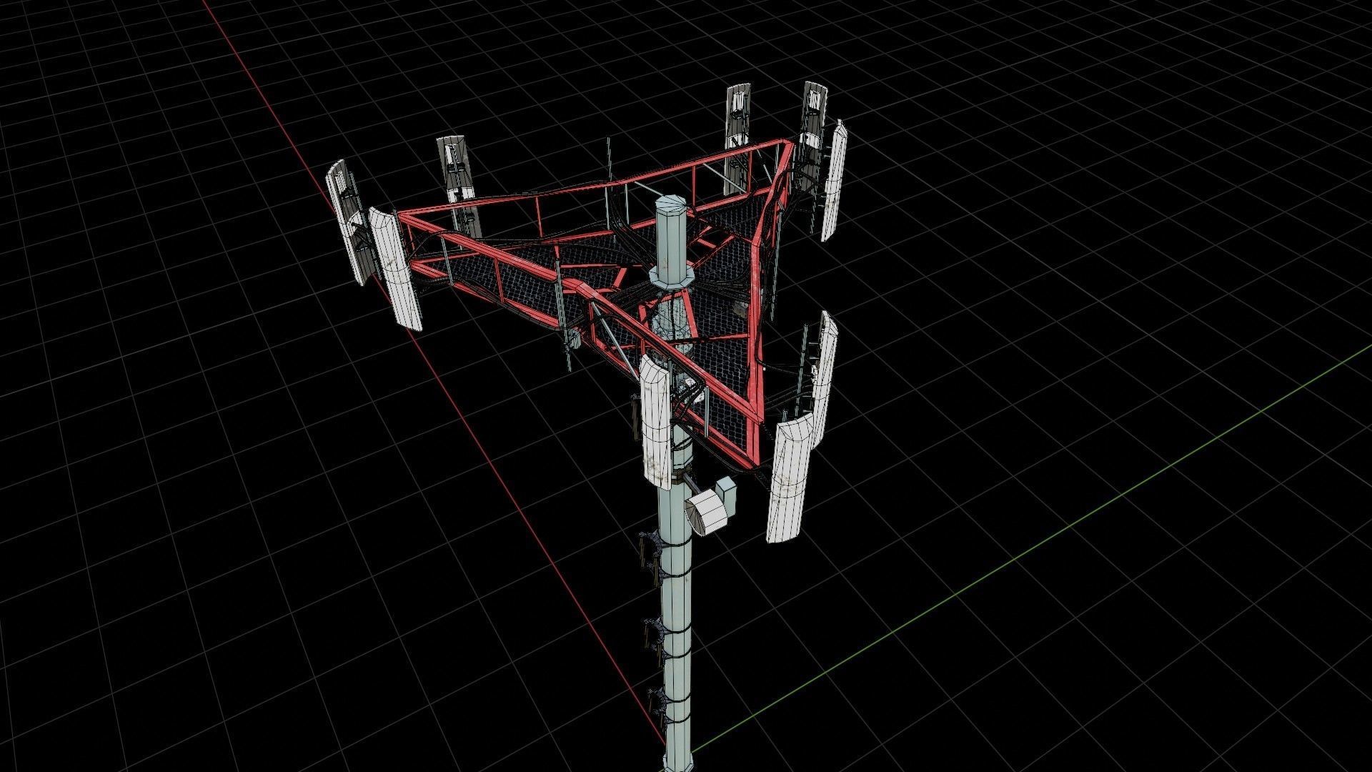 cell-phone communication tower with 4k textures Low-poly 3D model_11