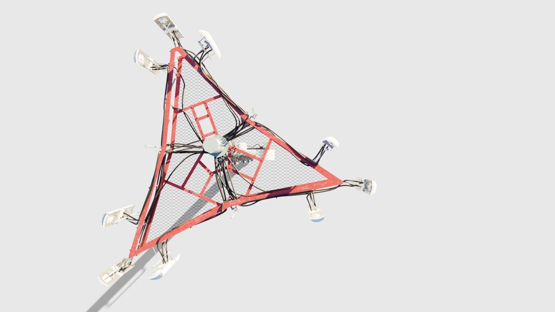 cell-phone communication tower with 4k textures Low-poly 3D model_4